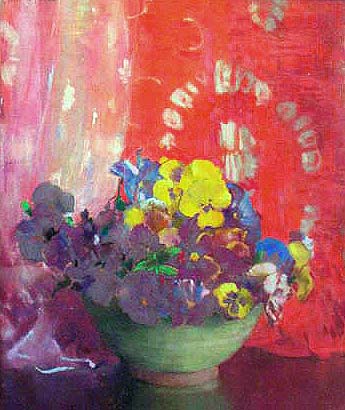 Hills, Laura Coombs - Pansies and Red