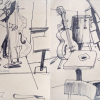 Figures With Cello and Instruments