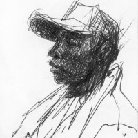 Man in Cap on Long Island Railroad